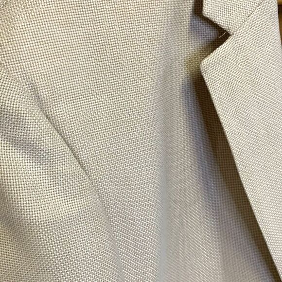 Pronto Moda Elite Cream Wool Silk Bamboo Woven Texture 2 Button Sport Coat 42R - Picture 4 of 14